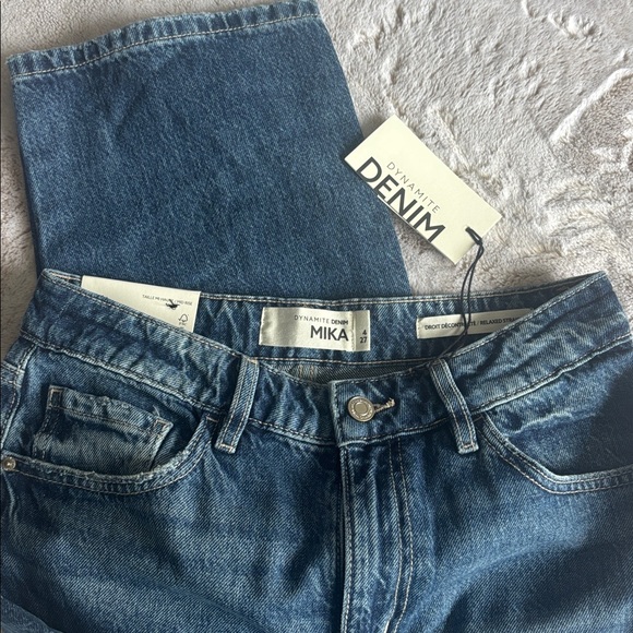 NWT Dynamite MIKA Mid Rise Relaxed Straight Leg Blue Jeans size 27 - Picture 11 of 13